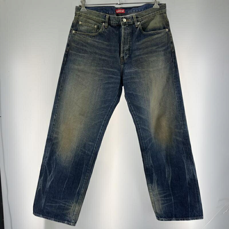 【中古】Supreme 25ss Distressed Loose Fit Selvedge Jean Washed Indigo サイズ34 シュプリーム[19] 28,178円