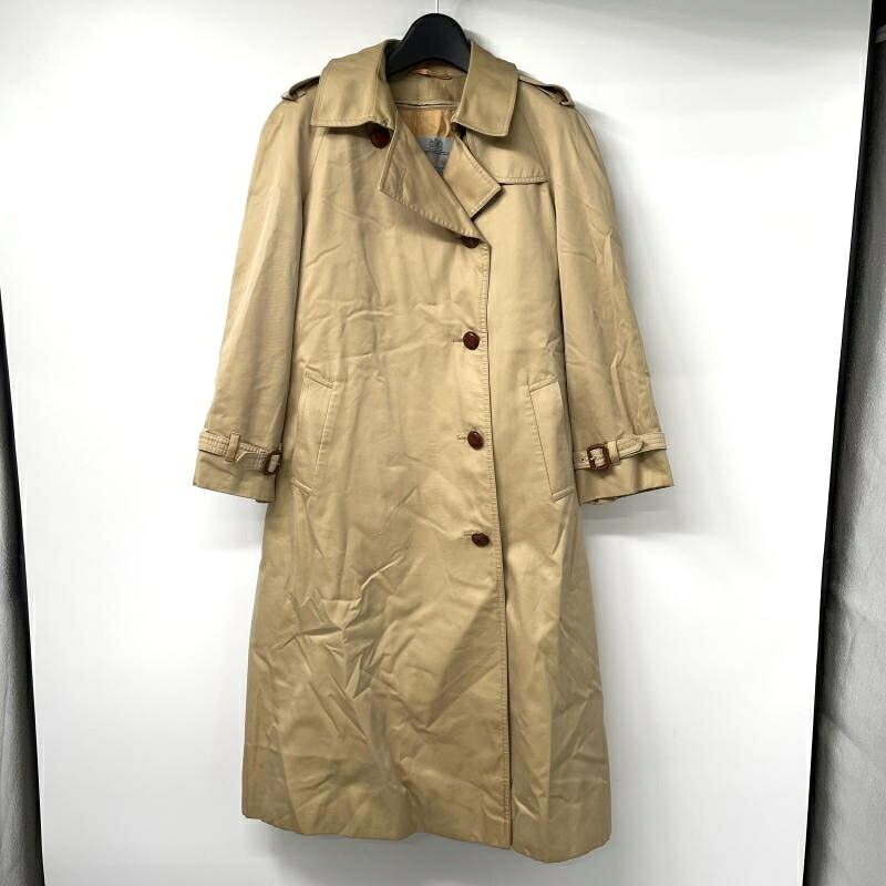 【中古】70-80s Aquascutum トレンチコート サイズ表記なし ベージュ アクアスキュータム[17]｜お宝創庫