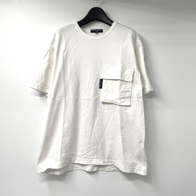 【中古】COMME des GARCONS HOMME 半袖ポケットTシャツ サイズM ホワイト HG-T006 コムデギャルソンオム[17]