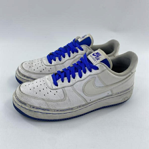 【中古】NIKE × Uninterrupted AIR FORCE 1 White/Lapis Blue スニーカー 28.5cm CQ0494-100 ホワイト ブルー ナイキ[10]