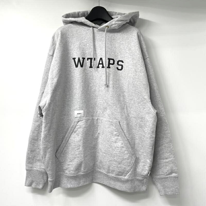 【中古】WTAPS 25ss ACADEMY HOODY COTTON サイズ4 251ATDT-CSM04 グレー パーカー ダブルタップス[17]