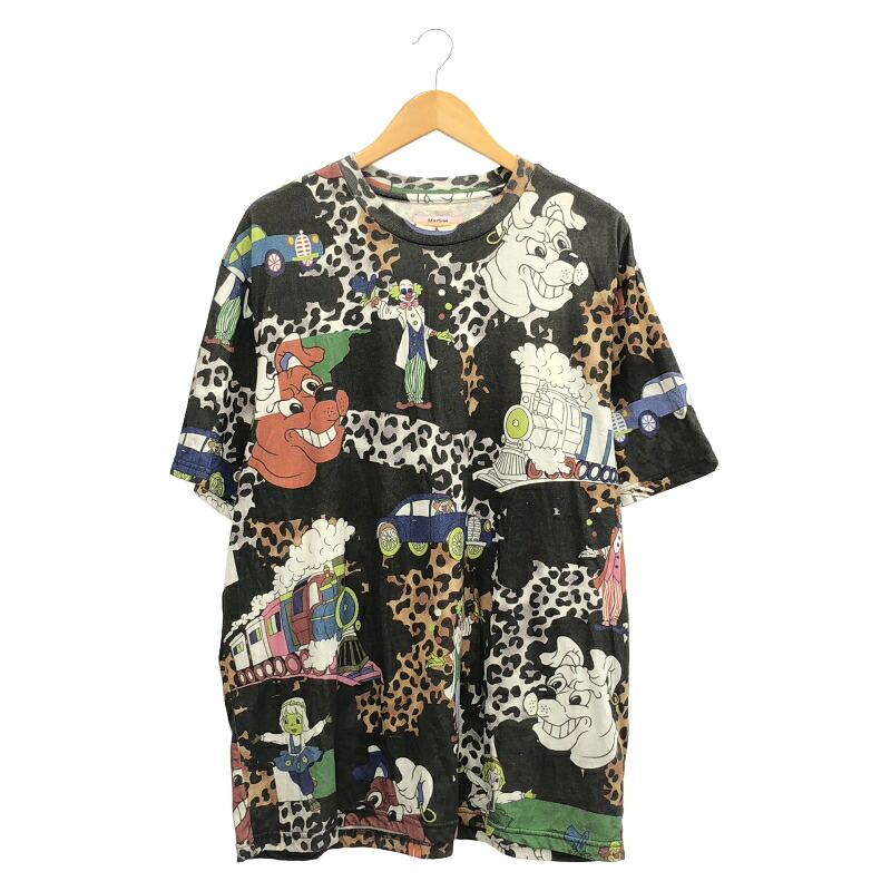【中古】Supreme x MartineRose 24SS 総柄ティーシャツ 大きさXL 黒 シュプリーム[91]