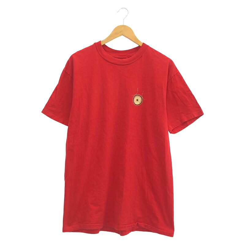 【中古】オールド hanes BEEFY apple社 ワンポイントロゴ S/S Tee サイズXL 赤[91]｜お宝創庫