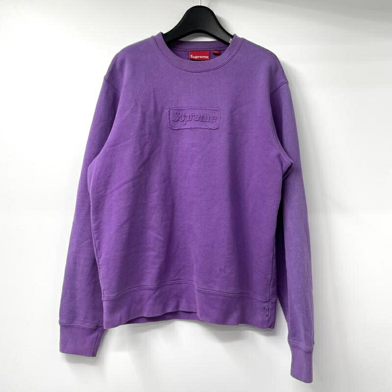 【中古】Supreme 20SS Cutout Logo Crewneck 大きさS パープル 流汗 調教師 シュプリーム[17]
