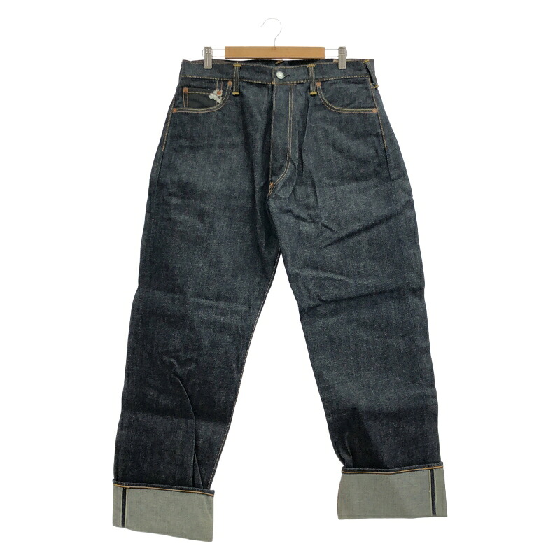 【中古】EVISU No.2 2001 ジーンズズボン下 大きさW36L35 インディゴ エヴィス 野ざらし黒布 水色 鴎[19]