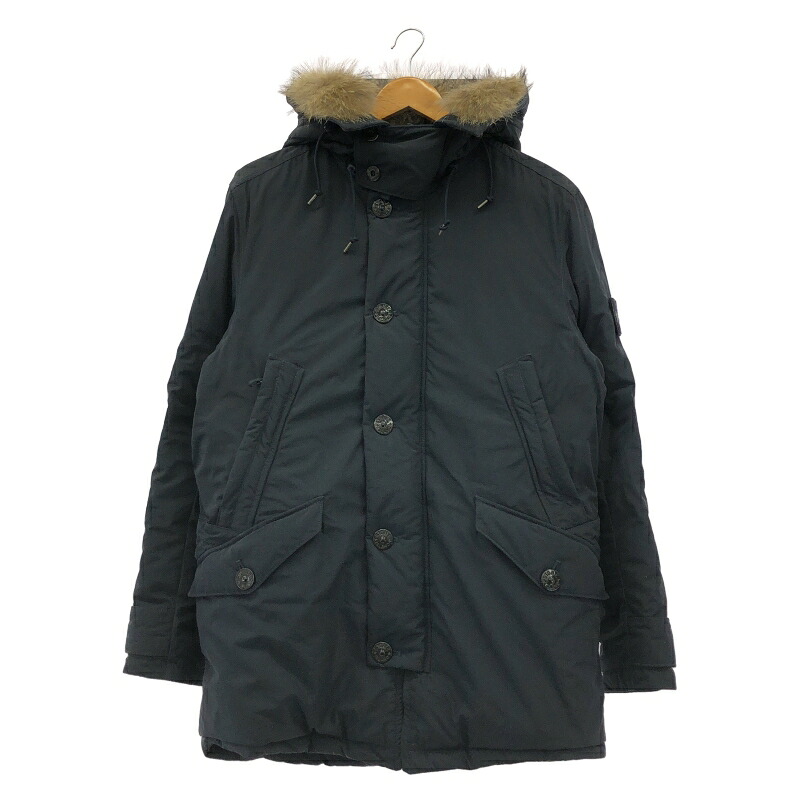 【中古】STONE ISLAND Micro Reps Down 黒いこと M ストーンアイランド[92]