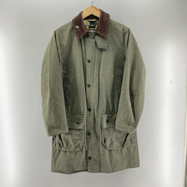 【中古】Barbour 英国製 スリムボーダー オイルドコート オリーブ 36 1302177 バブアー[24]