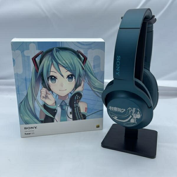 【中古】SONY h.ear on MDR-100A 初音ミクモデル ヘッドフォン ブルー 2015年[19]