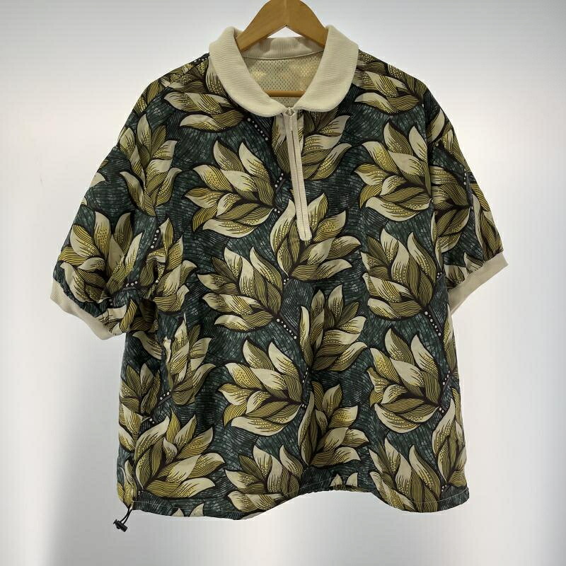 【中古】CAPTAINS HELM GOLF ボタニカル柄 ハーフジップシャツ サイズM キャプテンズ ヘルム ゴルフ[19]