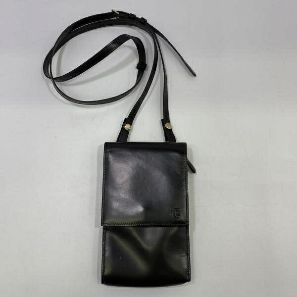 【中古】PAUL SMITH ショルダーポーチ ブラック エンボスロゴ ポール・スミス [24] 9,956円