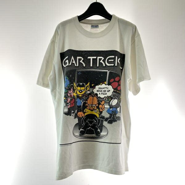【中古】▲汚れ 破れ有り 90s GILDAN ガーフィールド GAR TREK 半袖Tシャツ サイズL ギルダン[17]