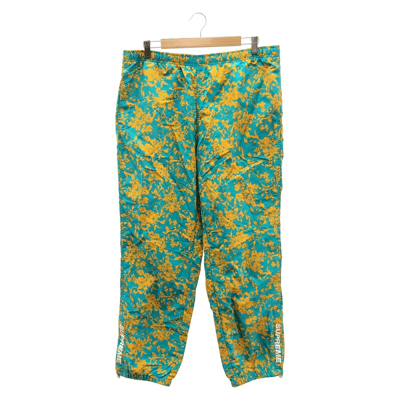 【中古】Supreme 20SS Warm Up Pant Teal Floral L[79]