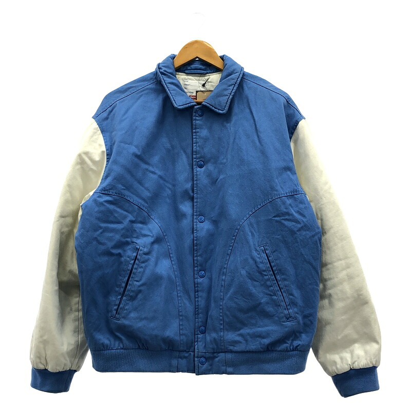 【中古】Supreme Twill Varsity Jacket ブルー M シュプリーム[92]