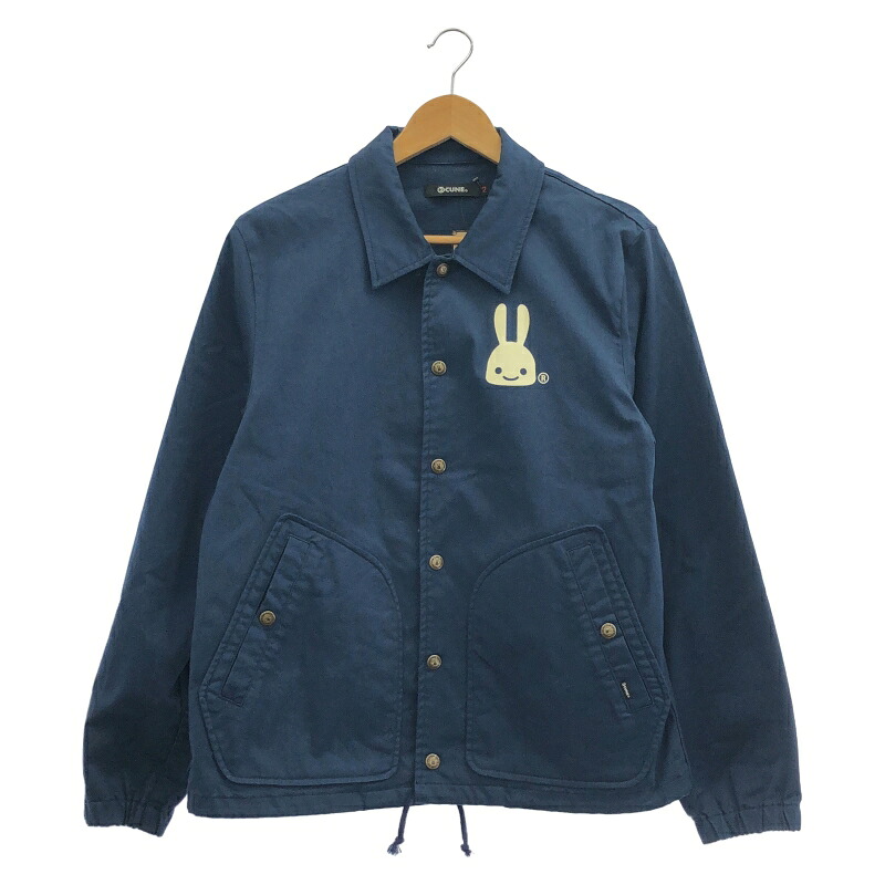 【中古】CUNE コーチジャケット バックロゴ うさぎ ネイビー サイズ2 GM10UN21 キューン[19]