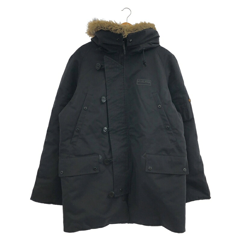 【中古】ALPHA INDUSTRIES N-3B 大きさXL 黒 アルファ[91]