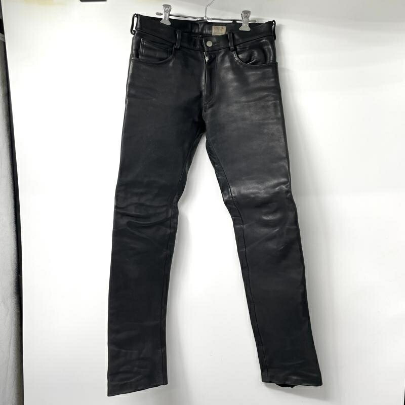 【中古】TOCCATA 5ポケットレザーパンツ 実寸82 ブラック トッカータ[17]