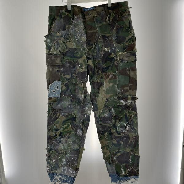 【中古】INNOCENCE Square Patchwork Denim Pants 大きさM 間鴨フラ 絵の具製作 天衣無縫さ[91]