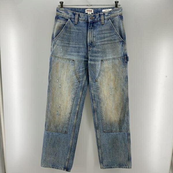 【中古】GUESS ダブルニー カーペンターデニム インディゴ サイズW30 ゲス[24]