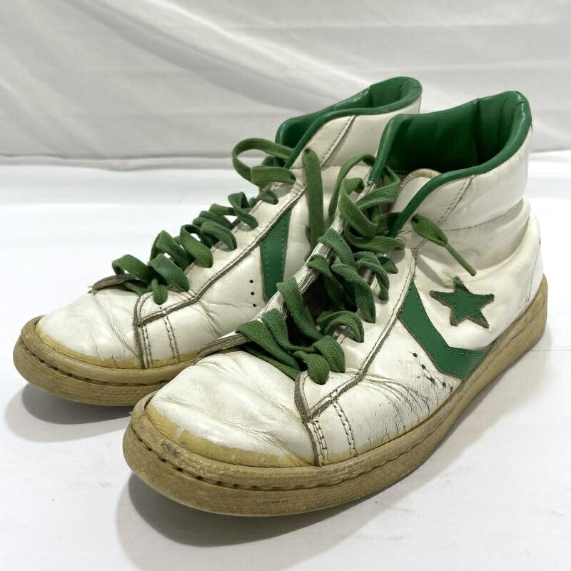 【中古】70-80s CONVERSE PRO LEATHER USA製 ハイカットスニーカー サイズ8 ※観賞用 コンバース プロレザー[19]