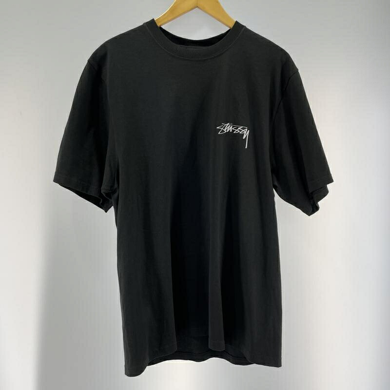 【中古】STUSSY SKATE STACK TEE PIGMENT DYED サイズM ブラック ステューシー スケート スタック ティー ピグメント ダイ[19]