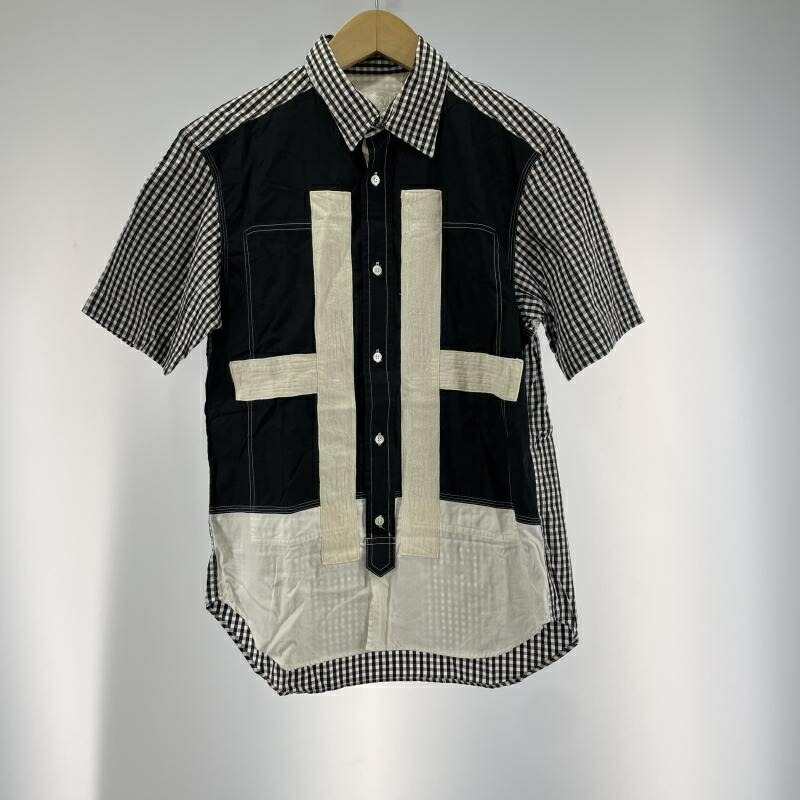【中古】COMME des GARCONS GANRYU ドッキング半袖シャツ サイズS EK-B002 チェック ガンリュウ コムデギャルソン[19]
