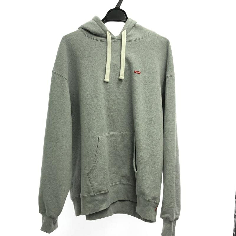 【中古】Supreme Small Box ロゴ フーディー パーカー XLサイズ グレー[66]