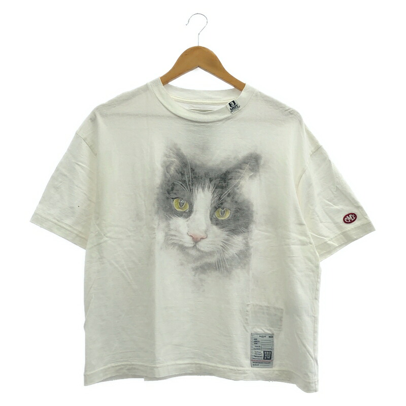 【中古】Maison MIHARA YASUHIRO CAT PRINTED TEE WHITE サイズ36 K14TS751 メゾンミハラヤスヒロ キャット 猫[19]