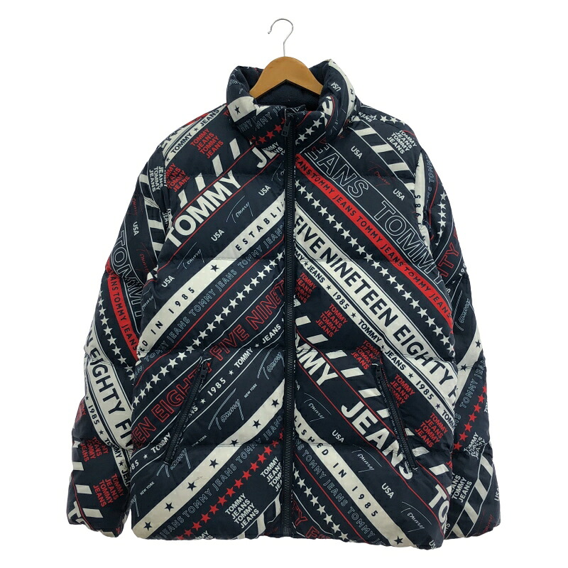 【中古】TOMMY JEANS ダウンジャケット サイズXL ネイビー トミージーンズ[19]