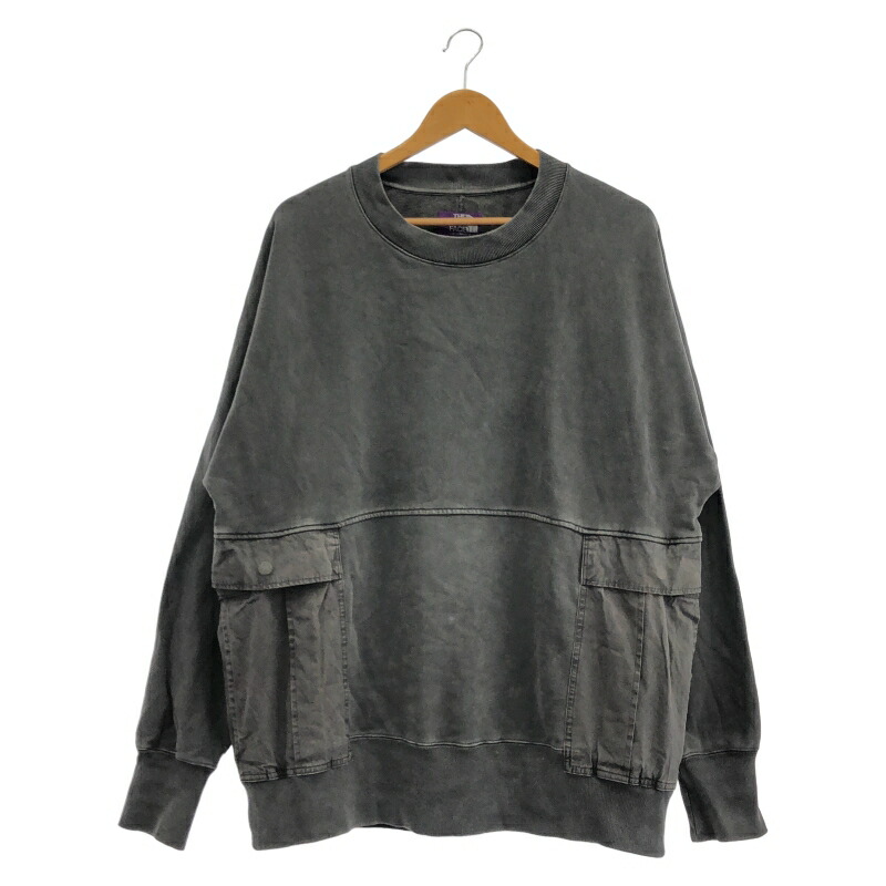【中古】THE NORTH FACE Purple Label クルーネックトレーナー サイズL 黒 汚れあり[91]