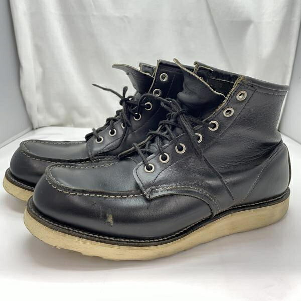 【中古】左傷有)RED WING アイリッシュセッター サイズ8 1/2 黒 羽タグ USA製 傷汚れあり[91]