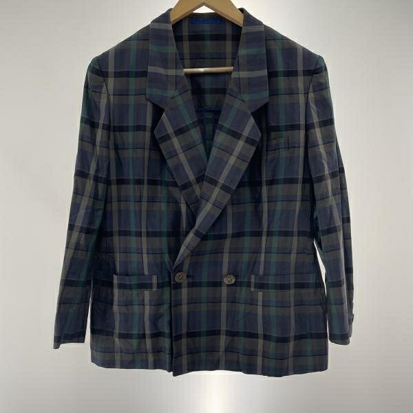 【中古】90s BURBERRY テーラードジャケット 大きさL 緑/照合のしるし バーバリー[91]