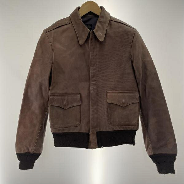 【中古】60-70s WILLIS & GEIGER A-2 レザーフライトジャケット サイズ38 茶 EMARジッパー ウィリスアンドガイガー[91]