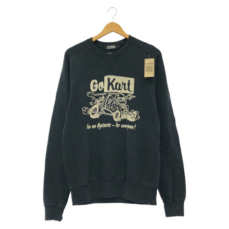 【中古】HYSTERIC GLAMOUR“Go Kart”L/S スウェット ブラック サイズL 0203CS01 ヒステリックグラマー[24]