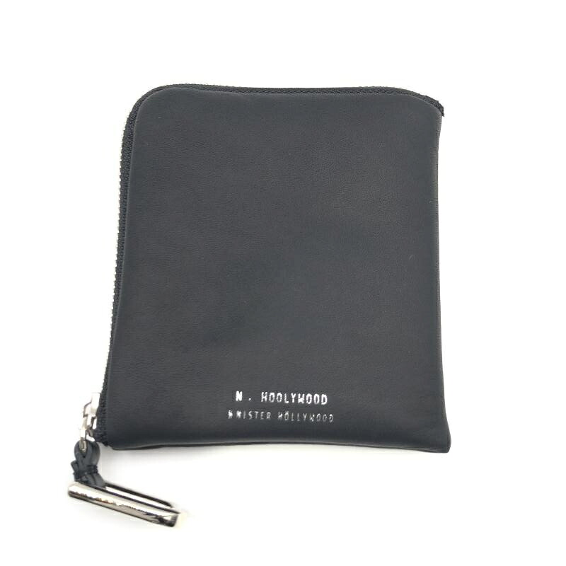 【中古】N.HOOLYWOOD L ZIP WALLET 2252-AC14-peg ブラック　エヌハリウッド[17]
