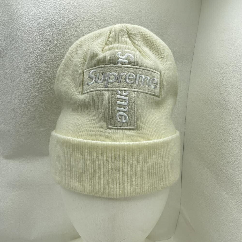 【中古】Supreme 20AW New Era Cross Box Logo Beanie White[79]