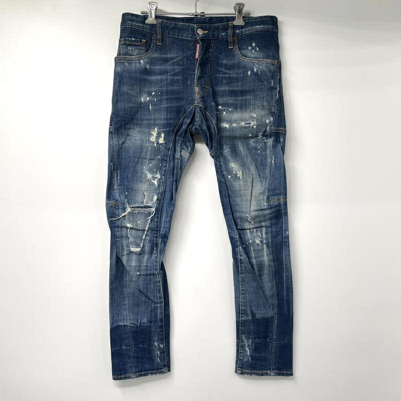 【中古】DSQUARED Tidy Biker ジーンズズボン下 インディゴ 大きさ44 ディースクエアード[17]