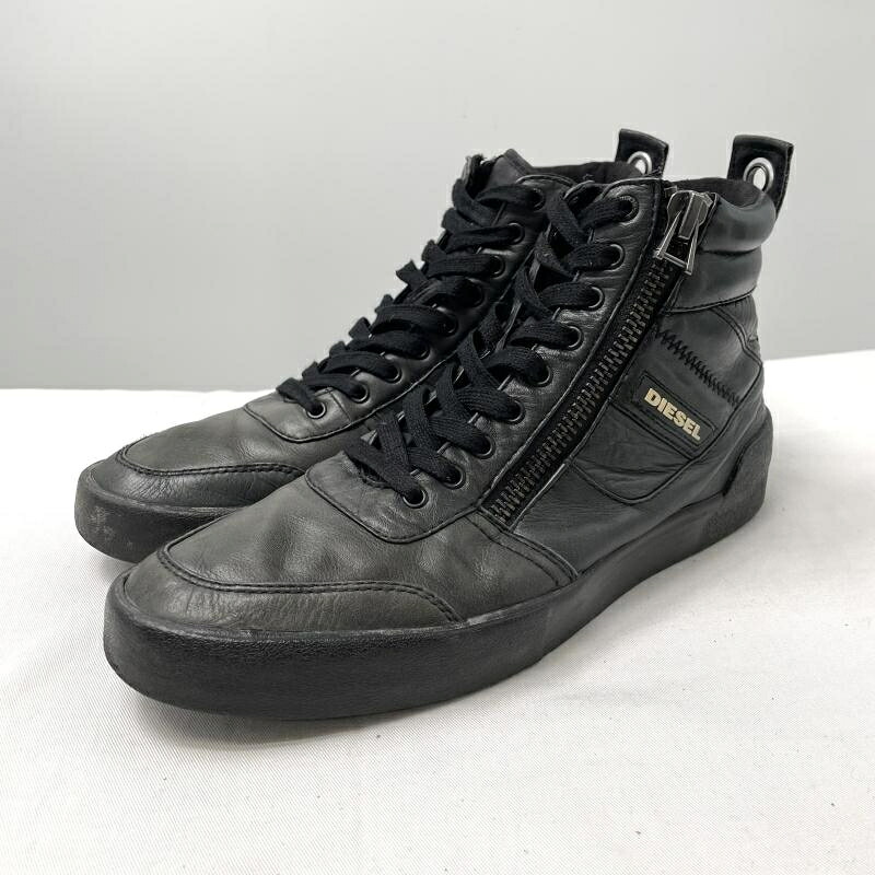 【中古】DIESEL S-DVELOWS ハイカットスニーカー ブラック 27cm ディーゼル[17]