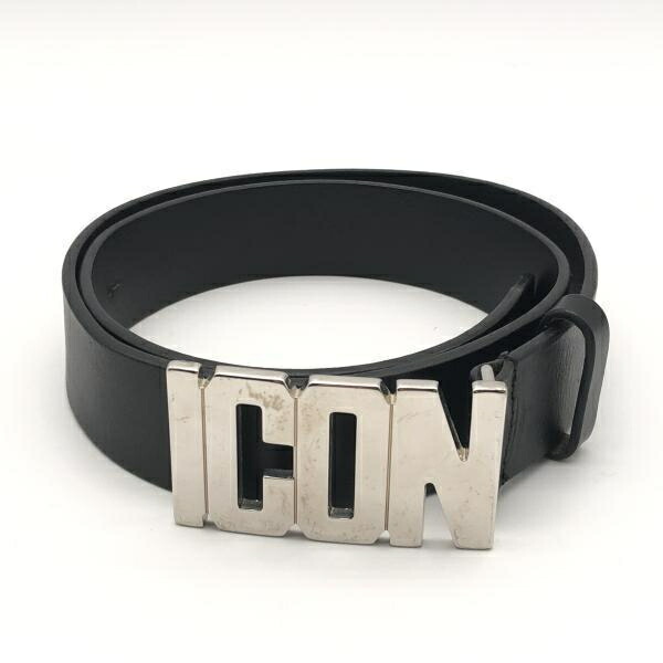 【中古】DSQUARED2 ICONバックル胴締め 85 黒いこと しろがね色 ディースクエアード[10]