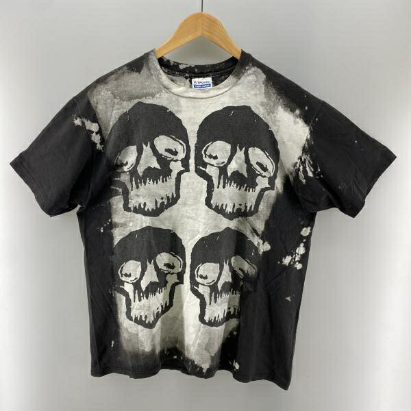 【中古】MOSQUITOHEAD 90s 両面スカル刷り上げる S/S Tee 黒いこと×白いこと L モスキートヘッド[24]