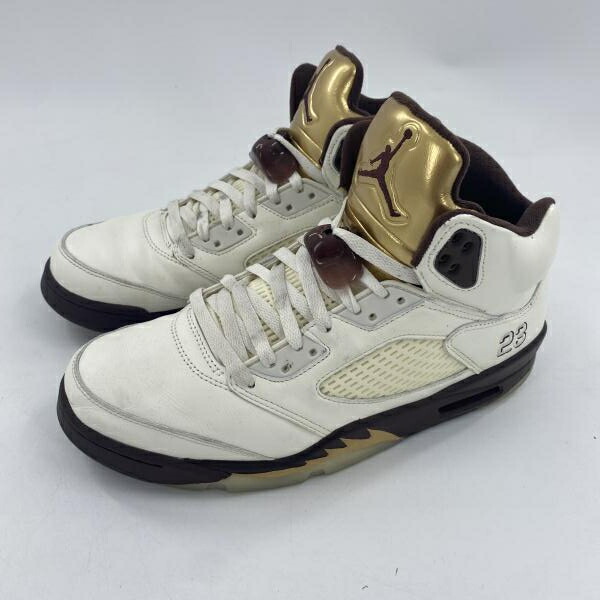 【中古】NIKE Women\u0027s Air Jordan 5 Retro Golden Ticket スニーカー 29珊 DD9336-200 白いこと 赤銅色 ゴールド ナイキ[10]
