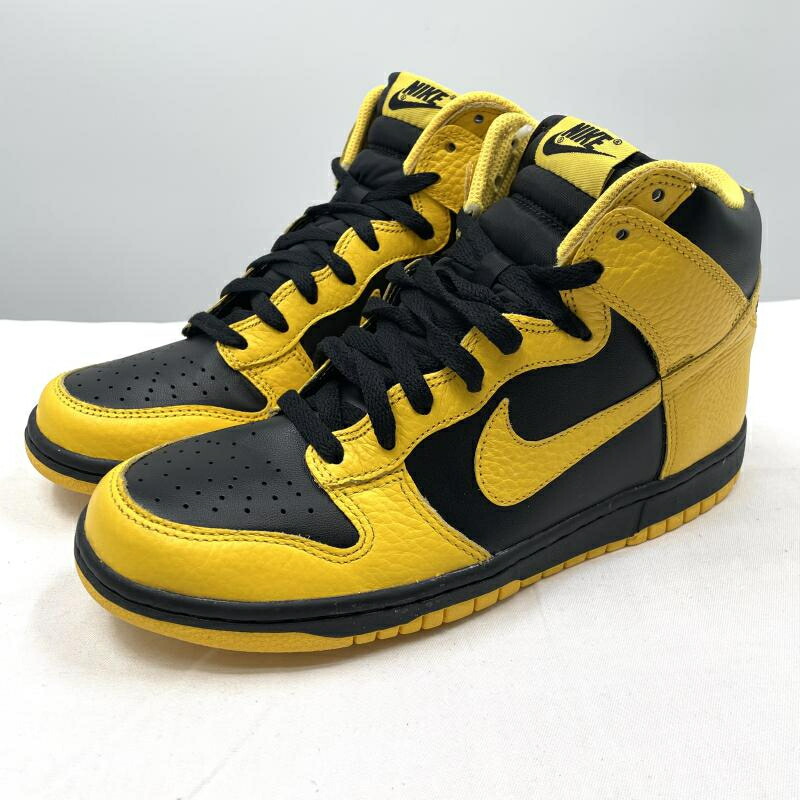 【中古】【デッド棚卸し資産】NIKE DUNK HIGH Black Varsity Maize 大いさ26糎 317982-043 スニーカー 黒いこと 黄色 ナイキ ダンク[17]