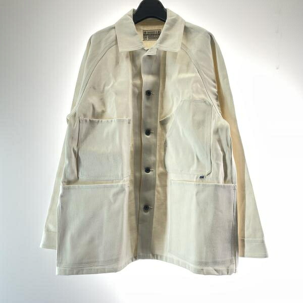 【中古】NAOSHIYA CUSTOM FACTORY DENIM C-A デニムカバーオール サイズL ホワイト ナオシヤカスタムファクトリーデニム[17]