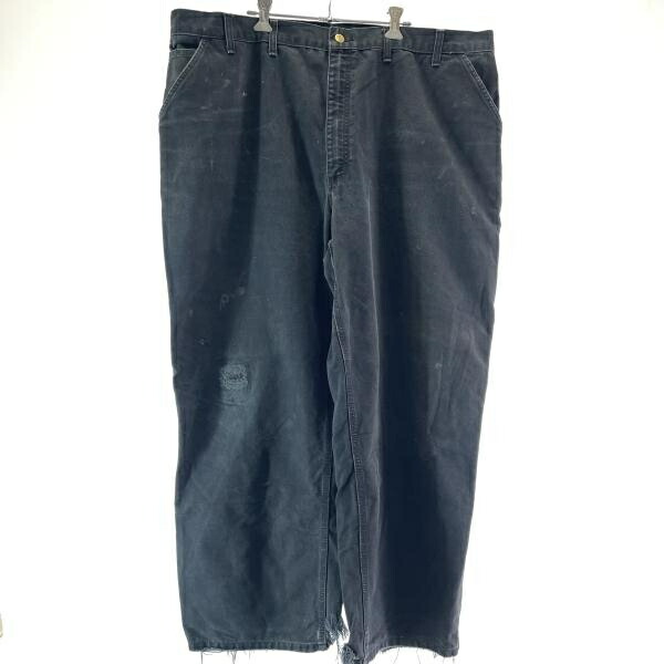 【中古】年寄りのCarhartt 合鴨地ペインターパンツ 実寸110 黒いこと 鉄道車両ハート型[17]
