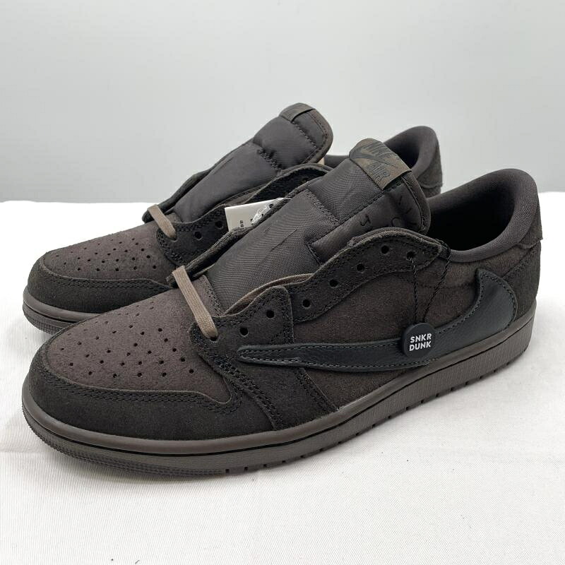 【中古】Travis Scott &times; Nike Air Jordan 1 Low OG SP "Velvet Brown and Dark Mocha" 28cm DM7866-202 スニーカー トラヴィススコット&times;ナイキ エアジョーダン1[17]｜お宝創庫