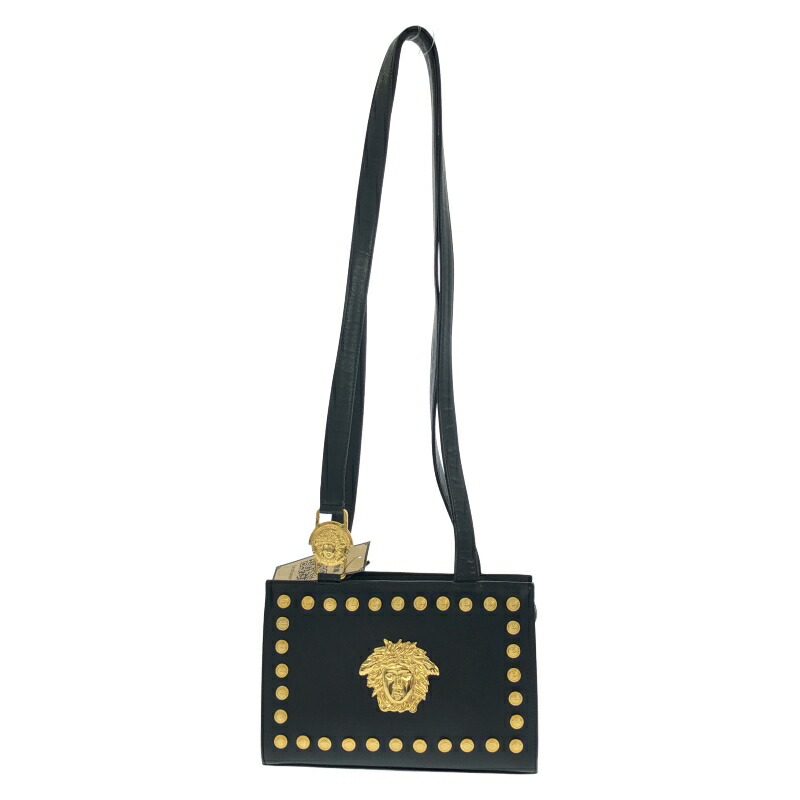 【中古】GIANNI VERSACE ショルダーバッグ 黒いこと ゴールド ジャンニ・ヴェルサーチェ クチュール[10]