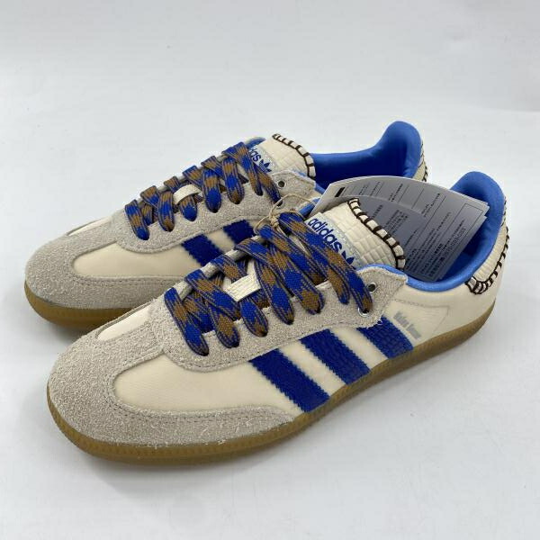 【中古】Wales Bonner × adidas Nylon Samba スニーカー 23珊 IH7756 象牙色 青碧 ウェールズ・ボナー アディダス[10]