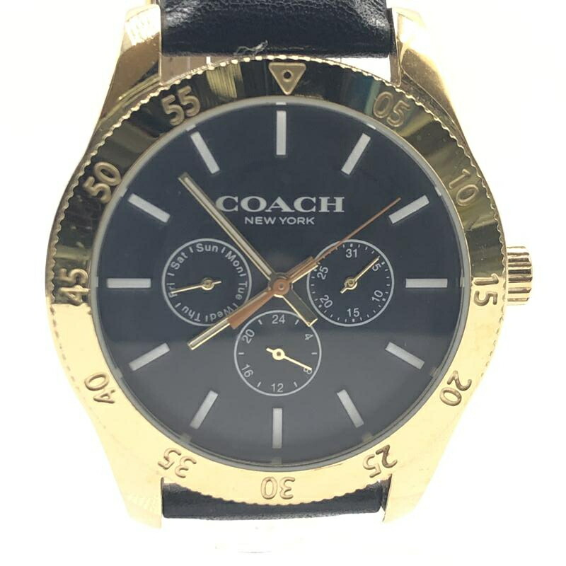 【中古】COACH デイデイト 石英ウオッチ ▲独居室剥き身 コーチ職[17]