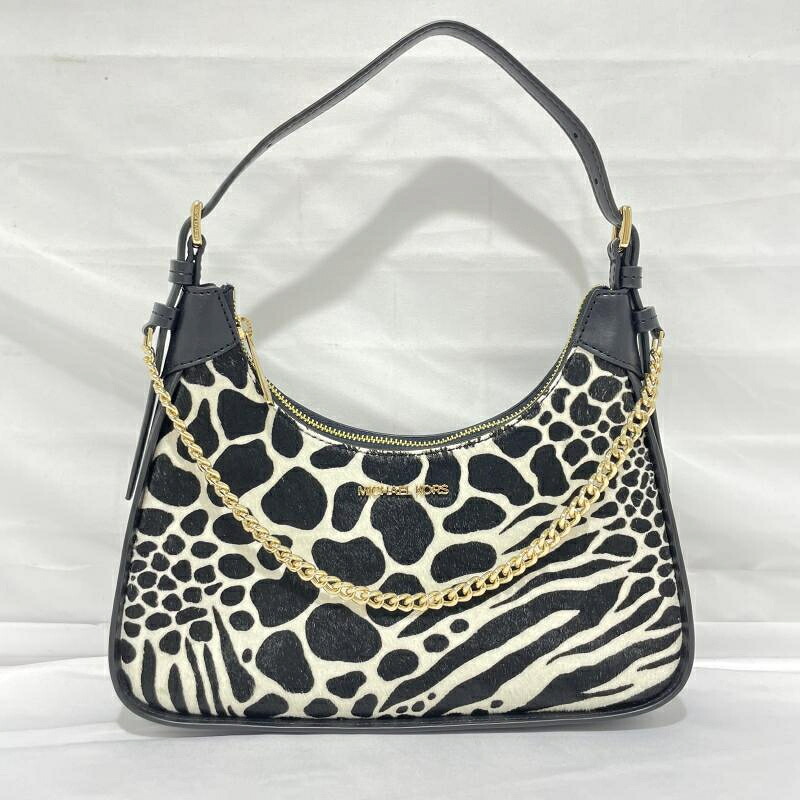 【中古】MICHAEL KORS ゼブラ柄ハンドバック 黒いこと[19]