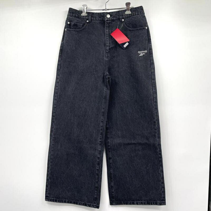 【中古】OPENING ACT×Reebok バギーストレートデニムパンツ 黒いこと 大きさS opa251027 オープニングアクト×リーボック[17]