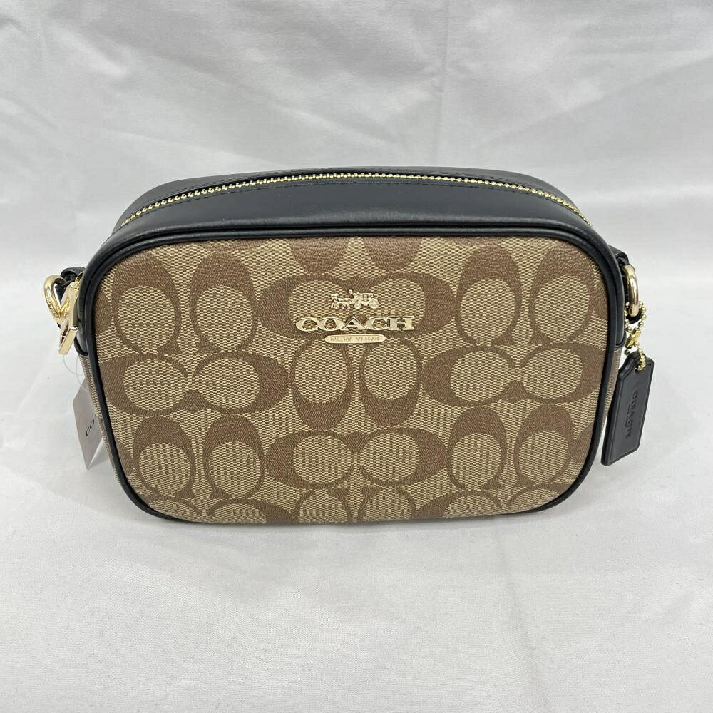 【中古】COACH シグネチャー ミニジェイミーカメラバッグ ベージュ[79]｜お宝創庫